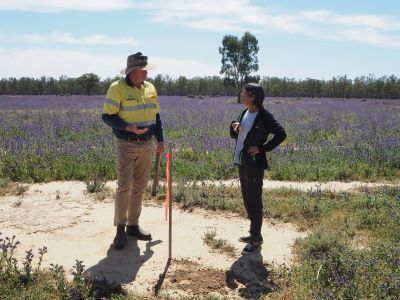 Rob Black, Saunders Spraying and Tracy Hamilton, Yarkuwa Indigenous Knowledge Centre setting up fox baiting stations