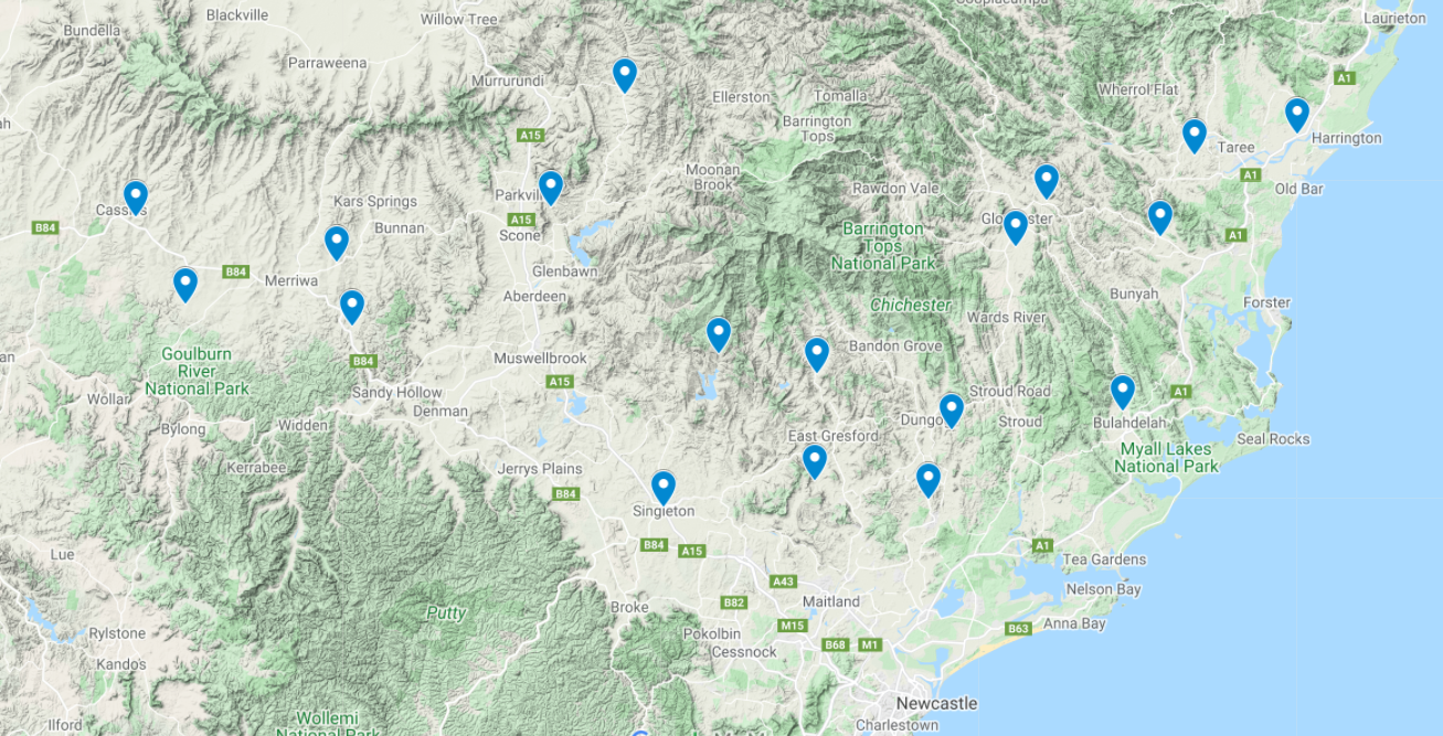 Hunter farming forecaster location spots on map