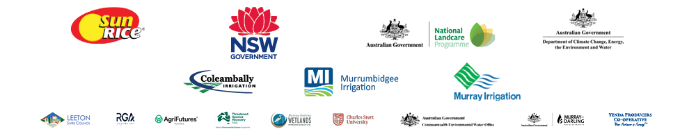 SunRice (Event partner) Coleambally Irrigation Cooperative Limited (Silver) Murray Irrigation Limited (Silver) Murrumbidgee Irrigation Limited (Silver) Commonwealth Environmental Water Office (Bronze) Murray Darling Basin Authority (Bronze) Agrifutures (Bronze) Rice Growers Association of Australia (Bronze) Murray Darling Wetlands Working Group (Bronze) Charles Sturt University (Bronze) Yenda Producers (Field trip) Department of Planning, Industry and Environment (Field trip) Leeton Shire Council (Field trip).