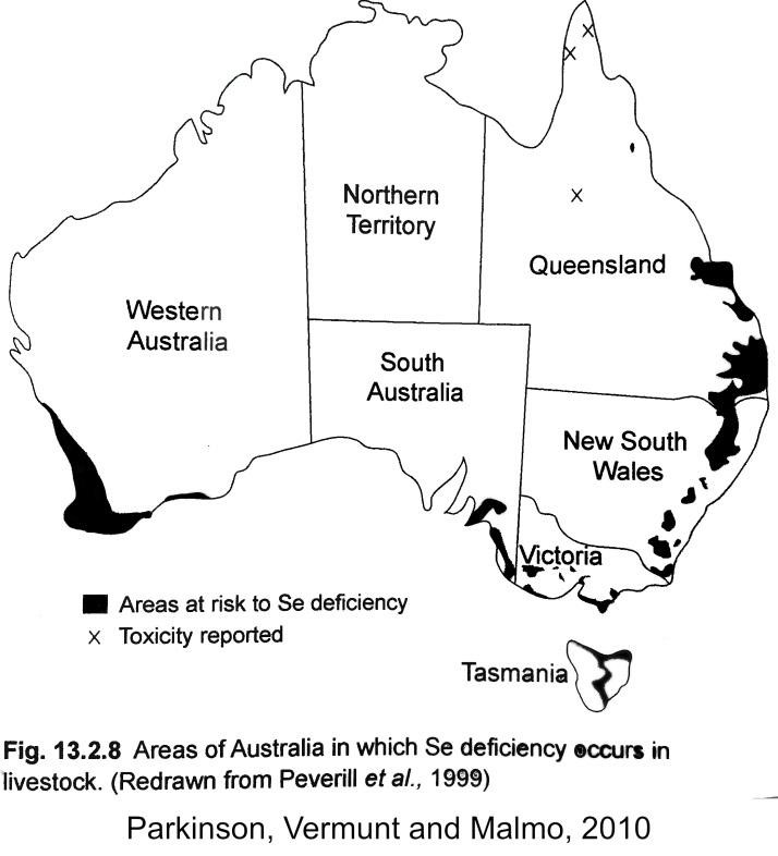 Selinium deficiency in Australia
