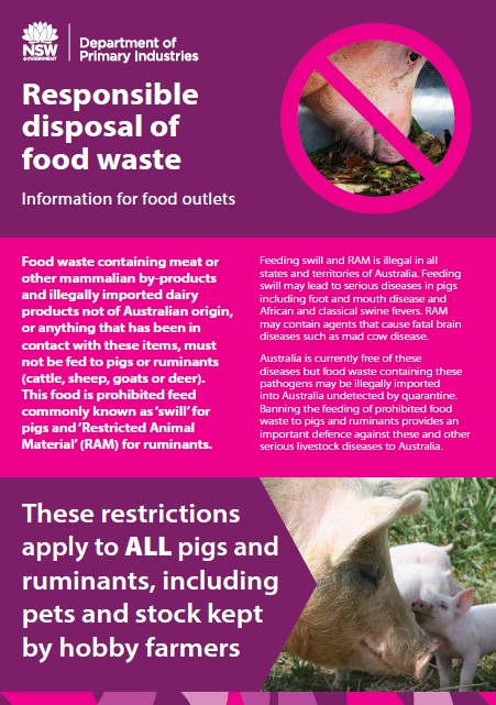 responsible disposal of food waste - swill feeding - NSW DPI factsheet