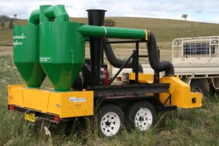 Native grass seed harvester working on-farm east of Inverell