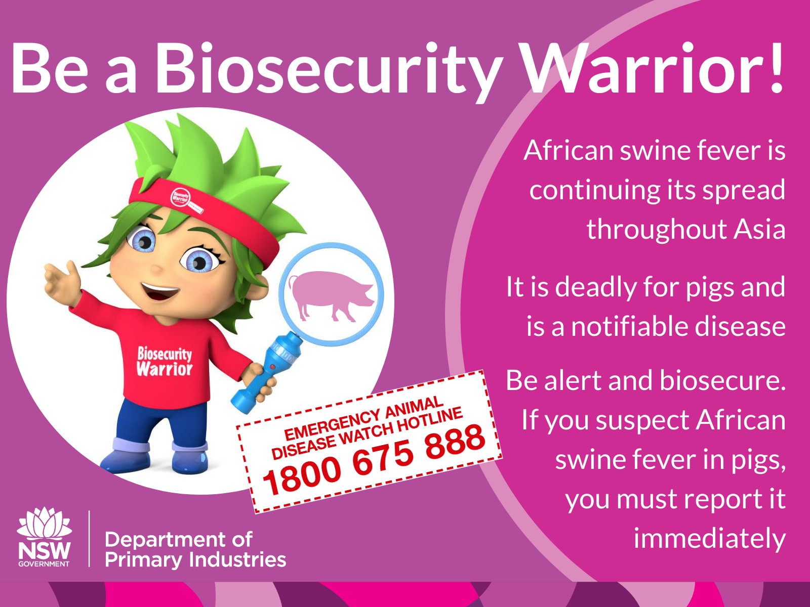 Be a biosecurity warrior tile