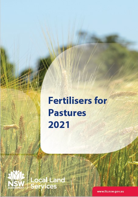 Fertilisers for pastures guide front cover
