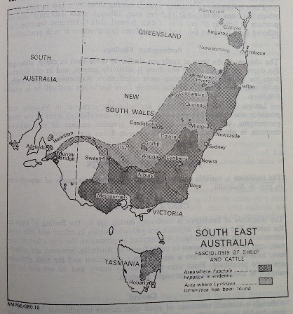 Map of liver fluke area